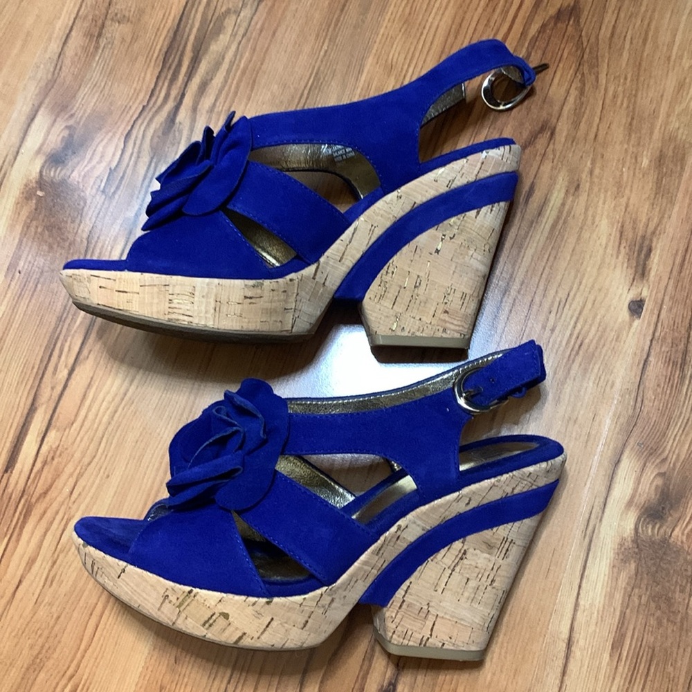 Sofft Blue Suede Sandals Odelle Size 7.5 - Picture 4 of 5